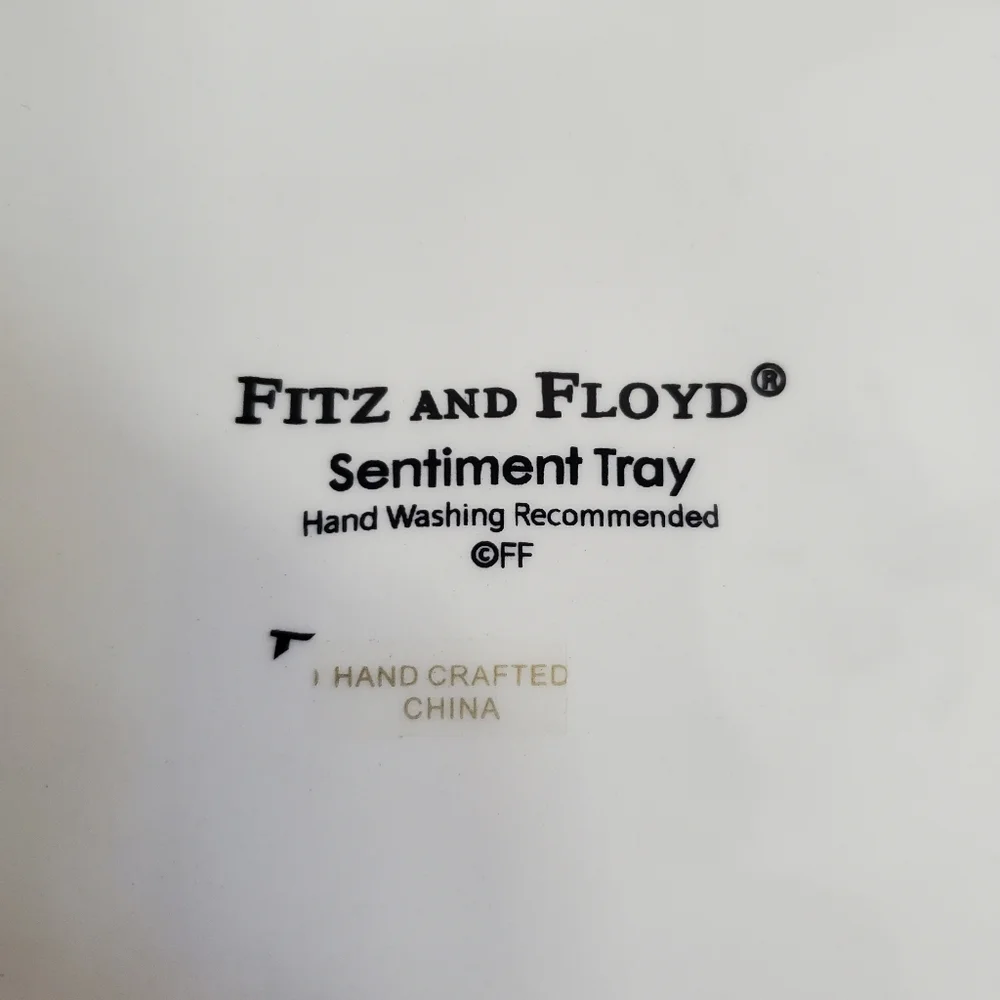 Fitz and Floyd Christmas Home Warms the Heart Sentiment Cookie Tray Plate